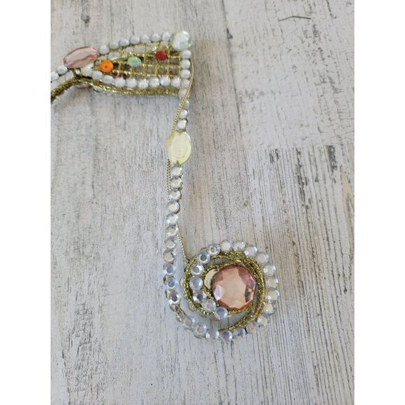 Sequin glitter music note ornament Xmas decor Golden - Picture 3 of 7